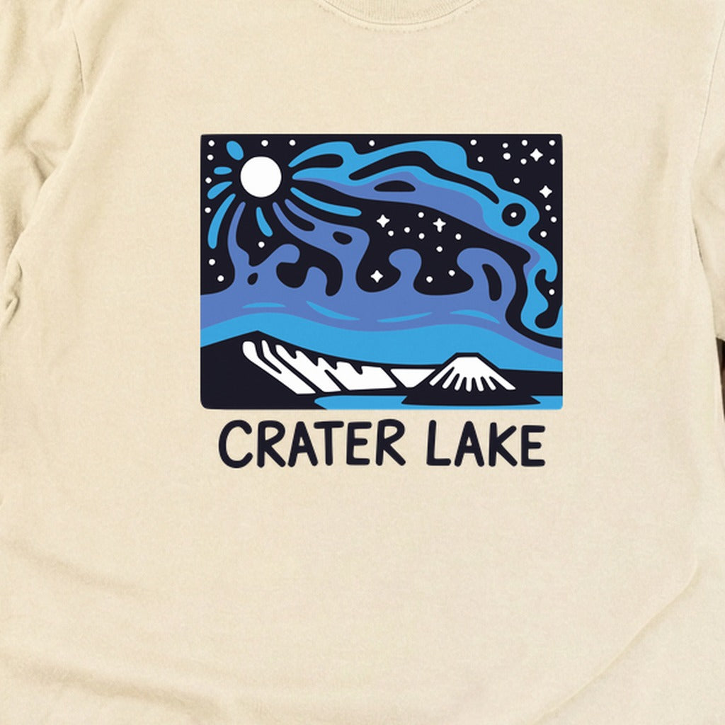 Crater Lake at Night Cotton Long Sleeve