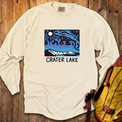 Crater Lake at Night Cotton Long Sleeve
