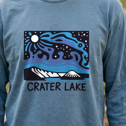 Crater Lake at Night Cotton Long Sleeve
