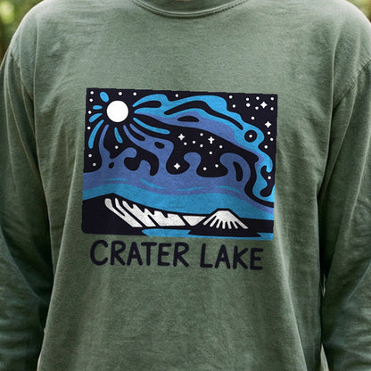 Crater Lake at Night Cotton Long Sleeve