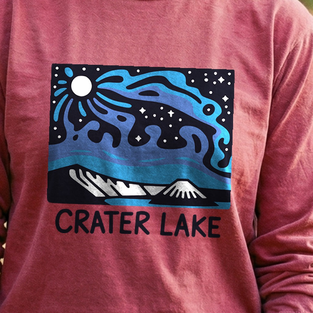 Crater Lake at Night Cotton Long Sleeve