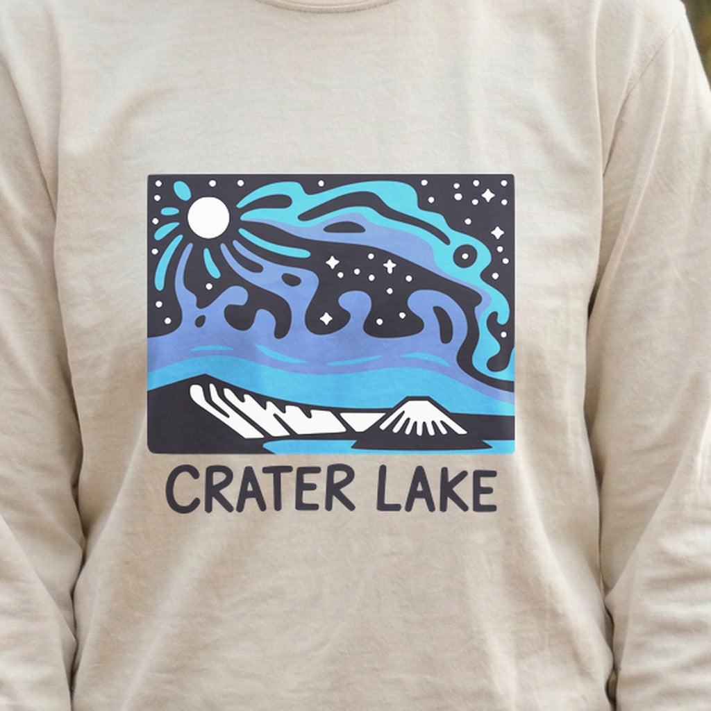 Crater Lake at Night Cotton Long Sleeve