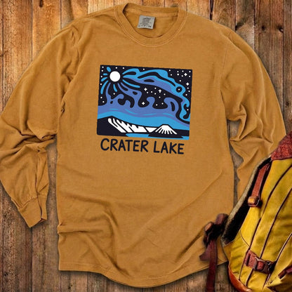 Crater Lake at Night Cotton Long Sleeve