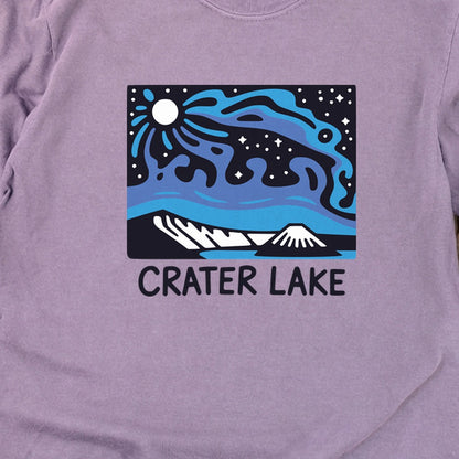 Crater Lake at Night Cotton Long Sleeve