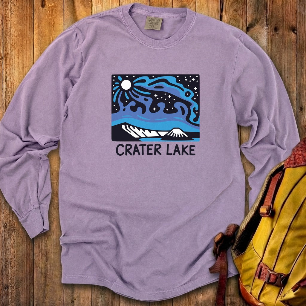 Crater Lake at Night Cotton Long Sleeve