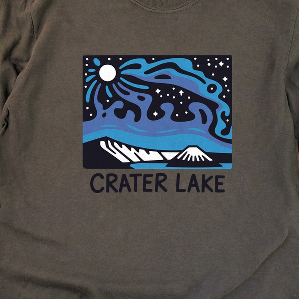 Crater Lake at Night Cotton Long Sleeve