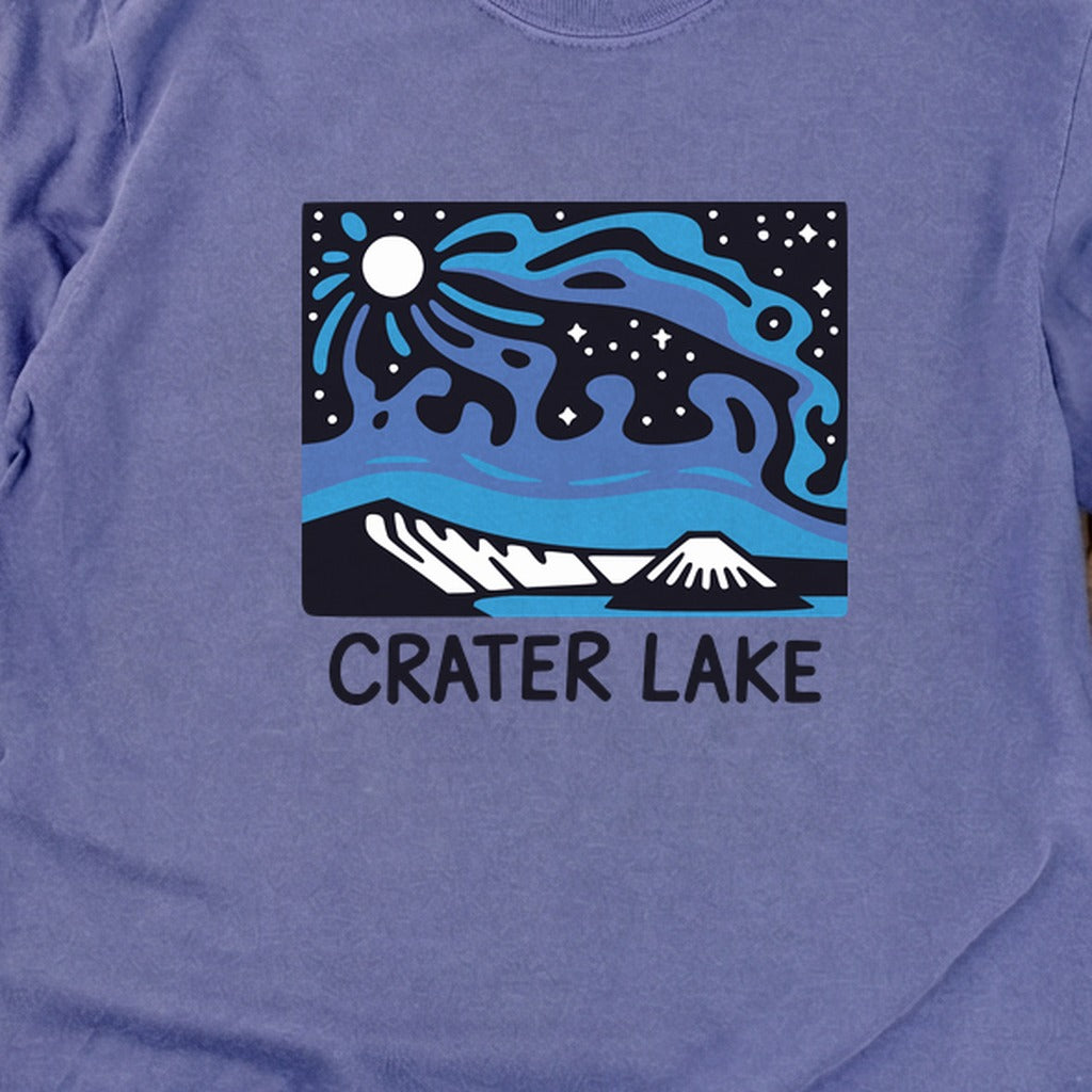 Crater Lake at Night Cotton Long Sleeve
