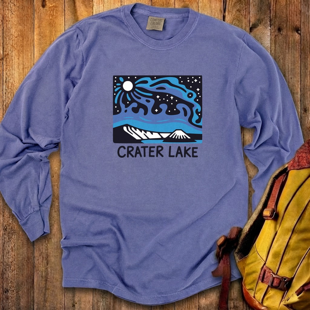 Crater Lake at Night Cotton Long Sleeve