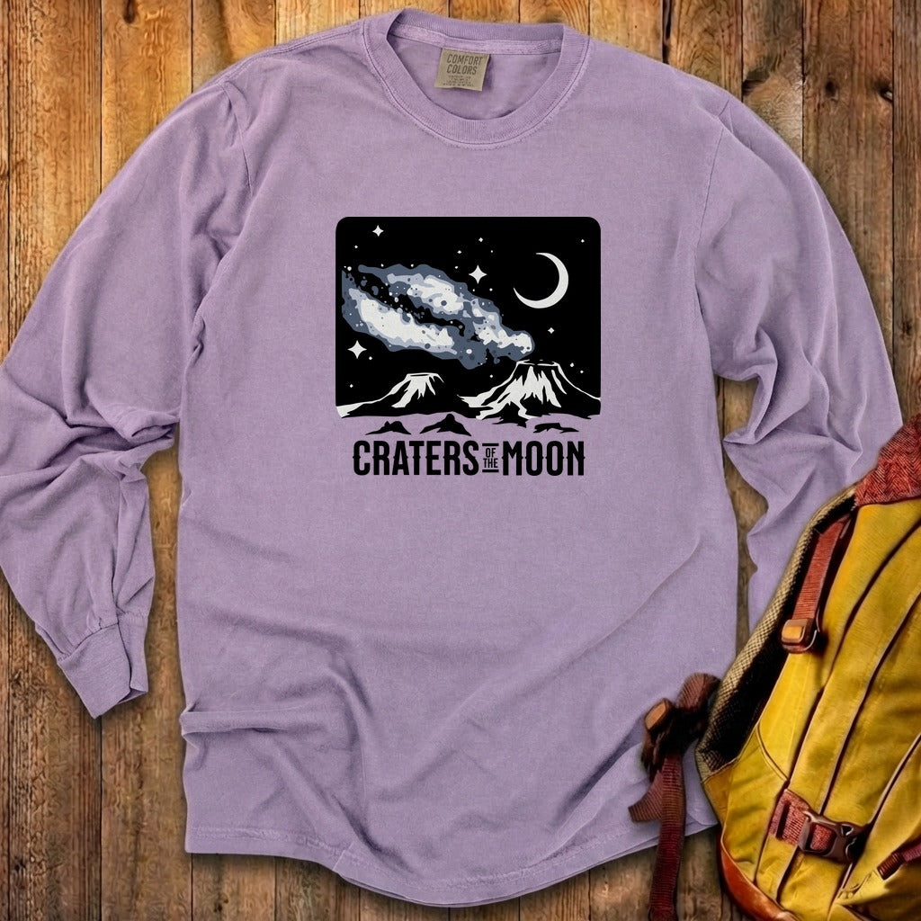 Craters of the Moon at Night Cotton Long Sleeve