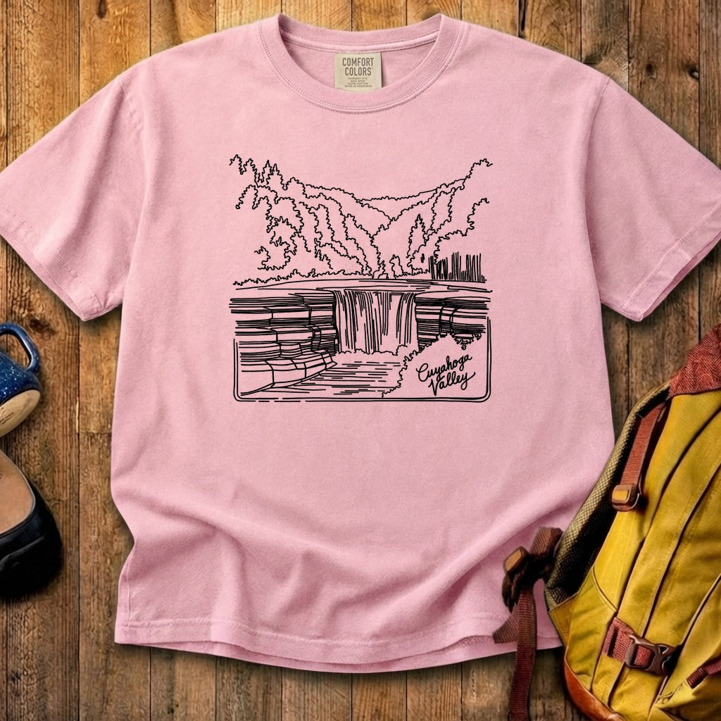 Cuyahoga Valley Line Drawing Cotton T-Shirt