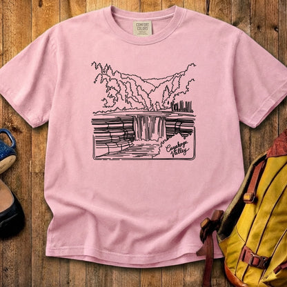 Cuyahoga Valley Line Drawing Cotton T-Shirt