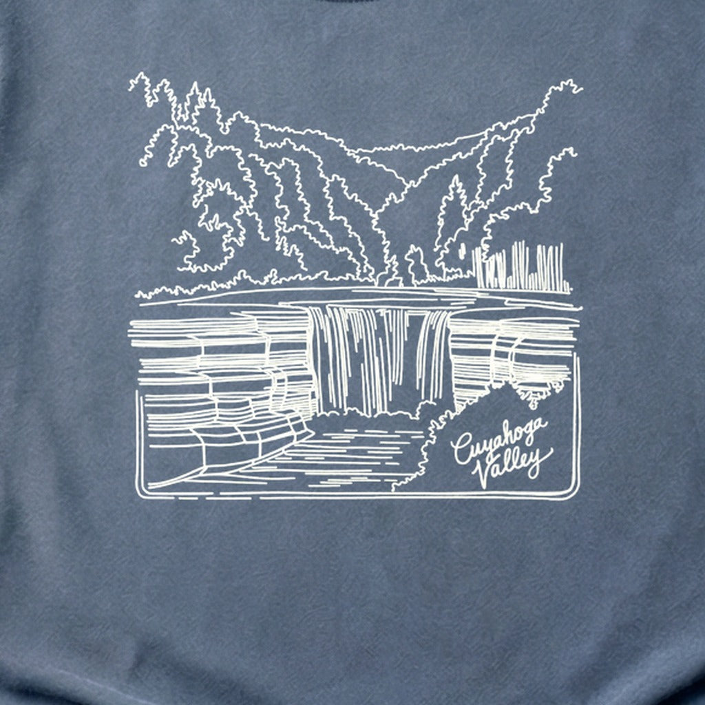 Cuyahoga Valley Line Drawing Cotton T-Shirt
