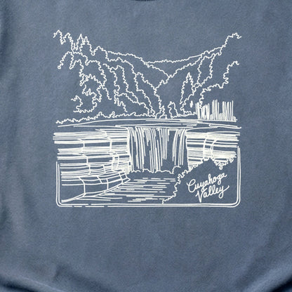 Cuyahoga Valley Line Drawing Cotton T-Shirt