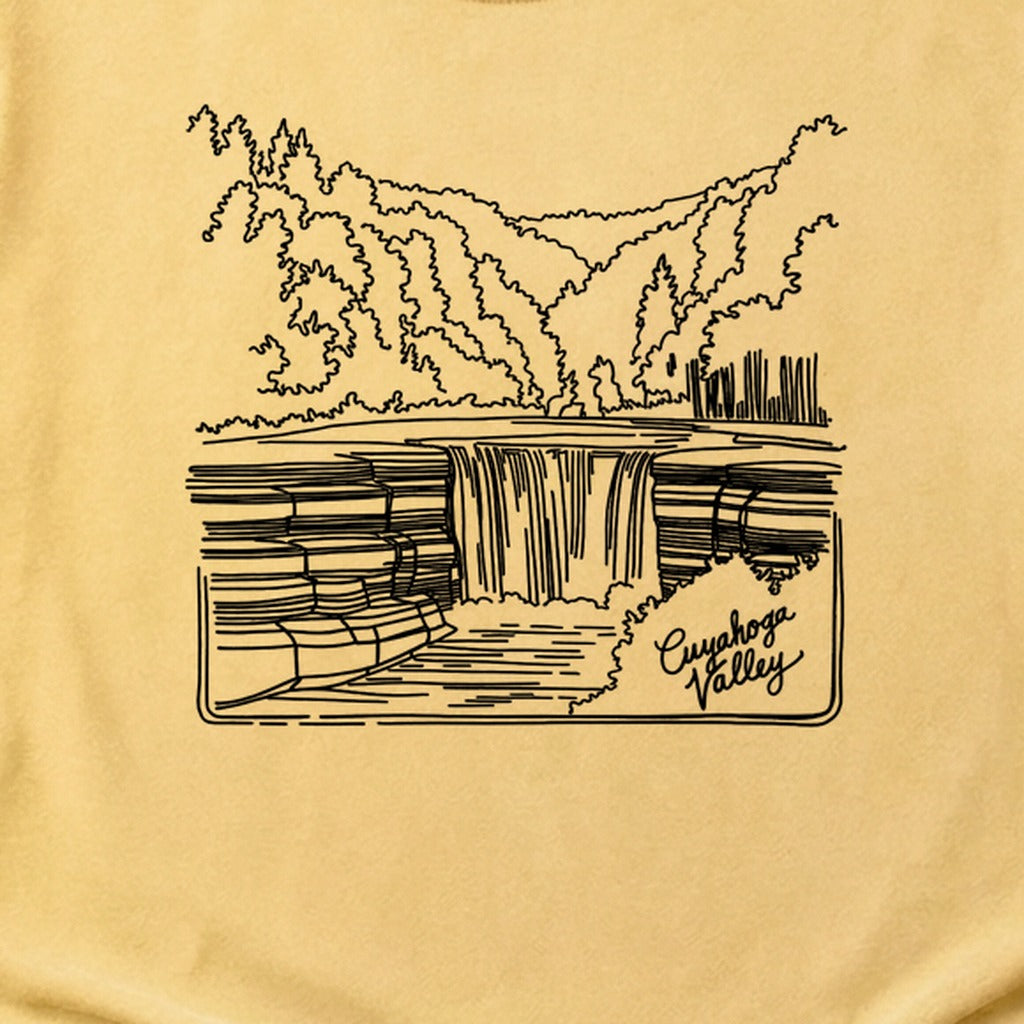Cuyahoga Valley Line Drawing Cotton T-Shirt