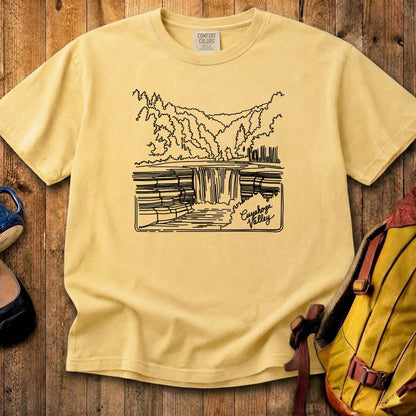 Cuyahoga Valley Line Drawing Cotton T-Shirt