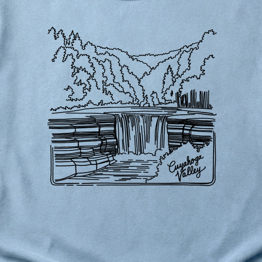 Cuyahoga Valley Line Drawing Cotton T-Shirt