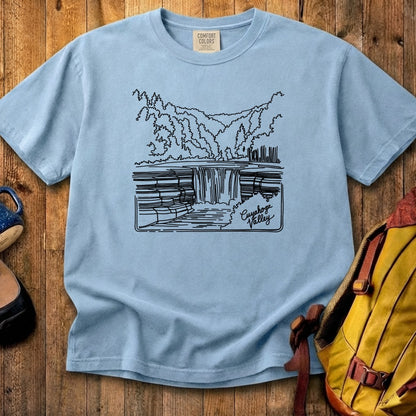 Cuyahoga Valley Line Drawing Cotton T-Shirt