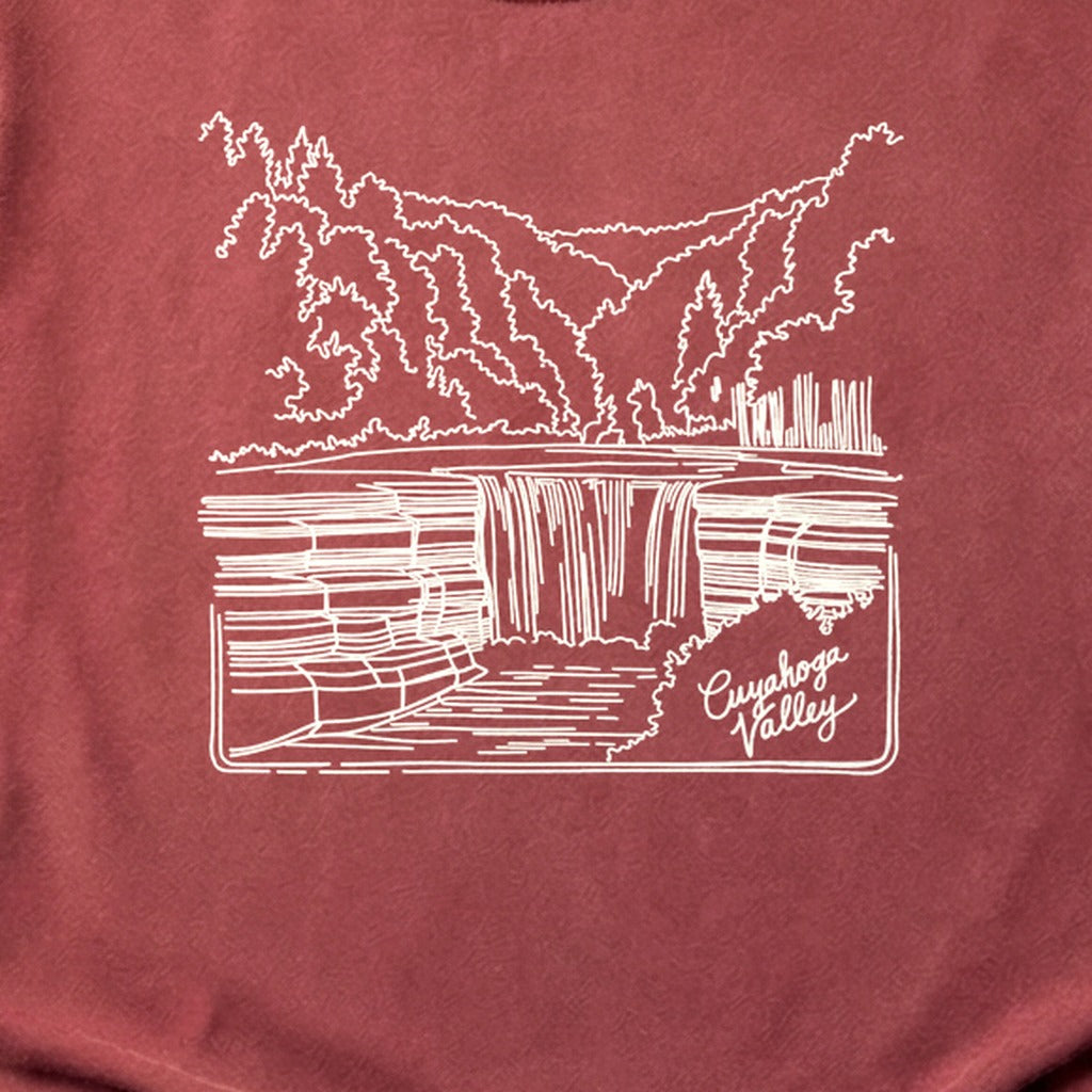 Cuyahoga Valley Line Drawing Cotton T-Shirt