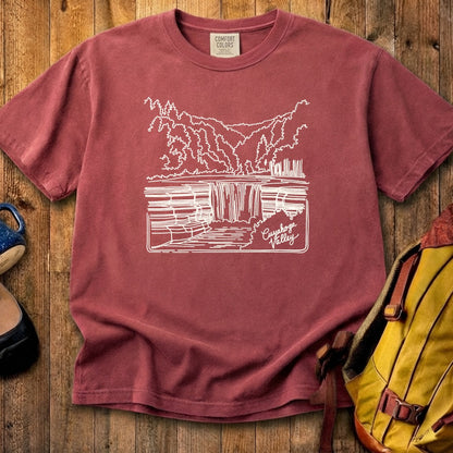 Cuyahoga Valley Line Drawing Cotton T-Shirt