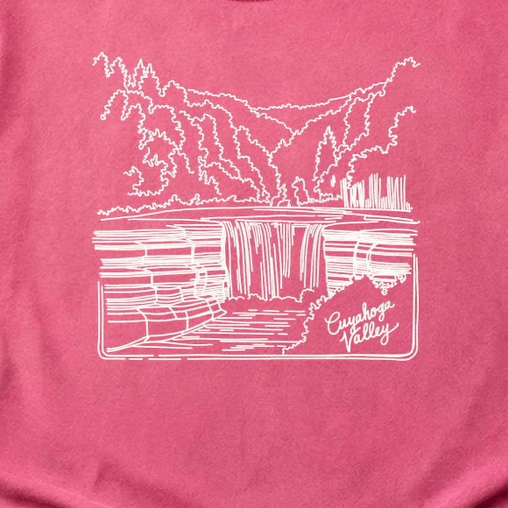 Cuyahoga Valley Line Drawing Cotton T-Shirt