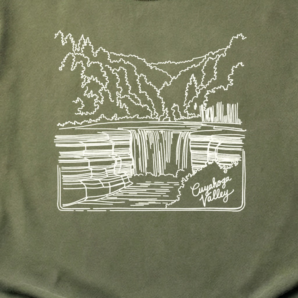 Cuyahoga Valley Line Drawing Cotton T-Shirt