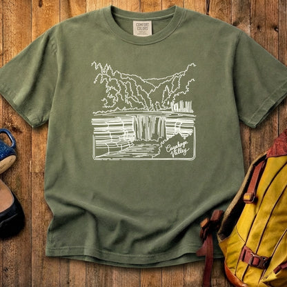 Cuyahoga Valley Line Drawing Cotton T-Shirt