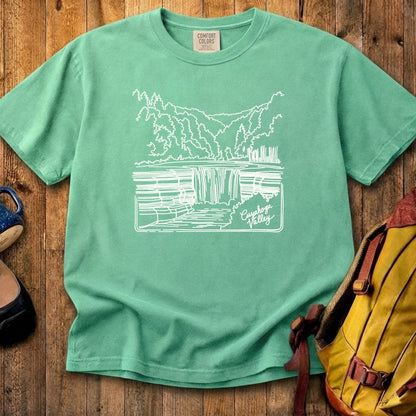 Cuyahoga Valley Line Drawing Cotton T-Shirt