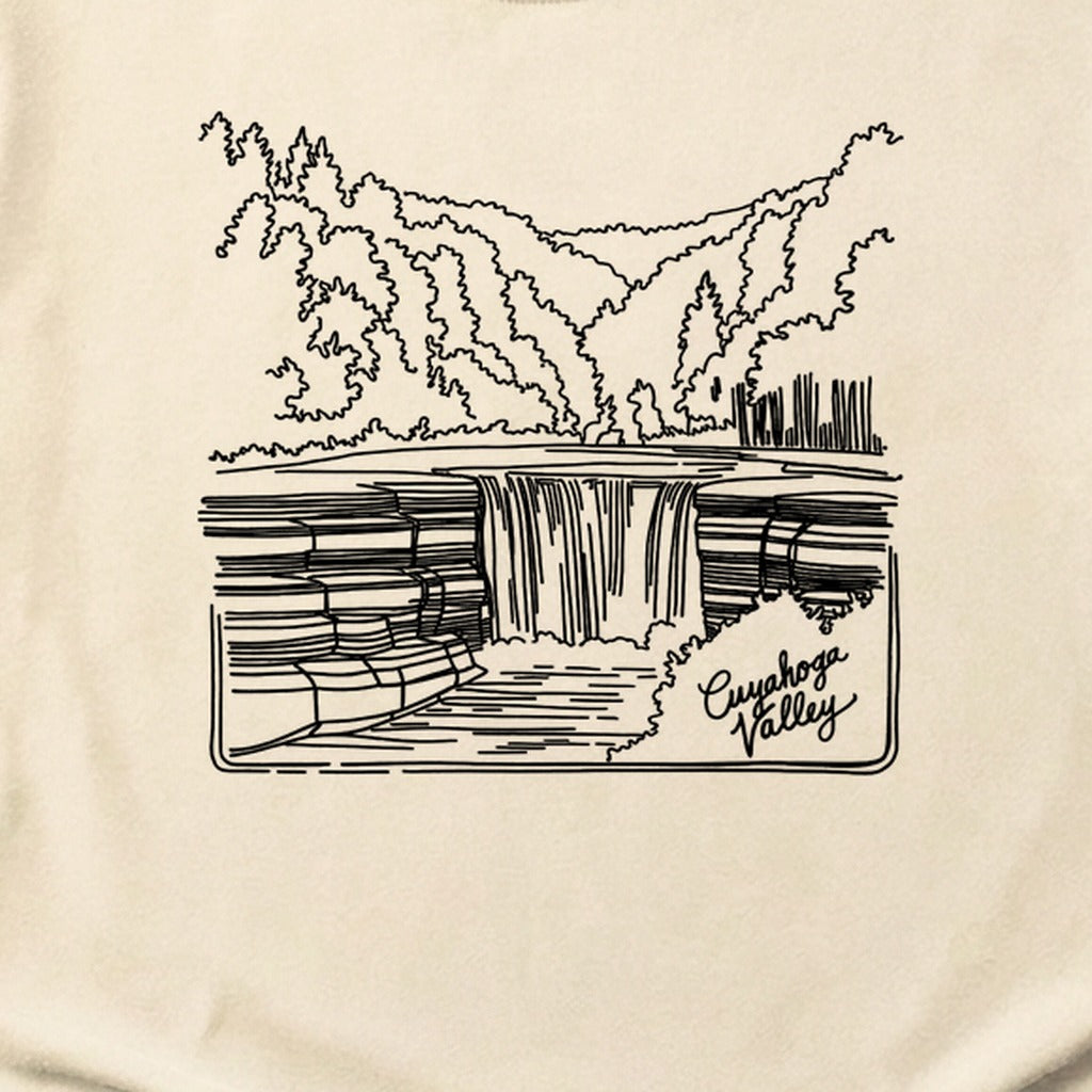 Cuyahoga Valley Line Drawing Cotton T-Shirt