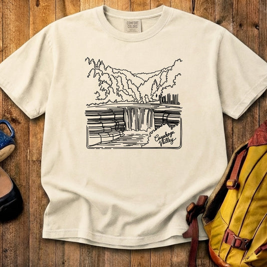 Cuyahoga Valley Line Drawing Cotton T-Shirt