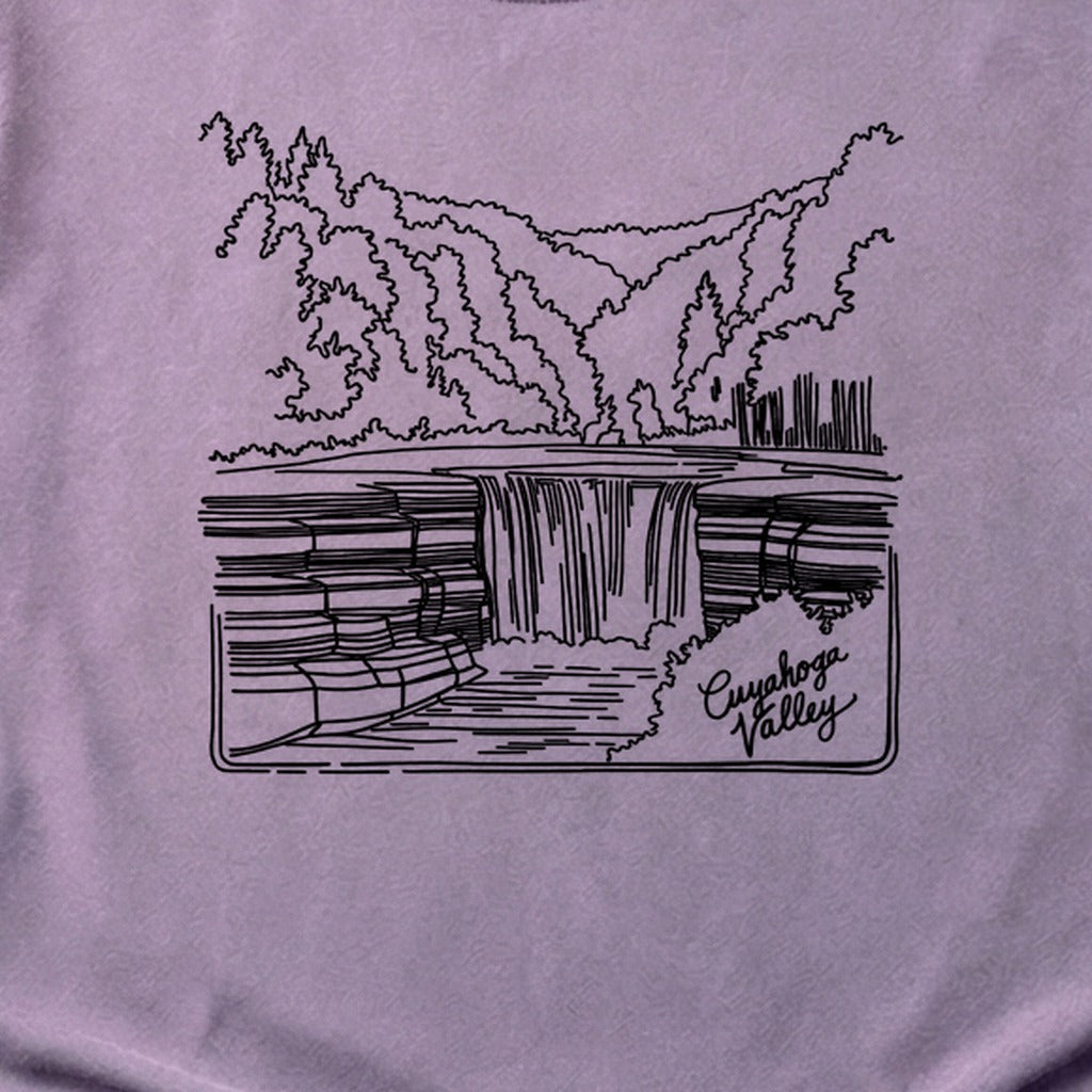 Cuyahoga Valley Line Drawing Cotton T-Shirt