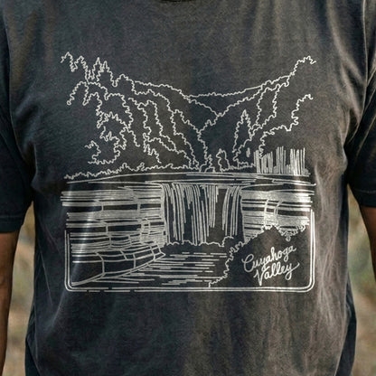 Cuyahoga Valley Line Drawing Cotton T-Shirt