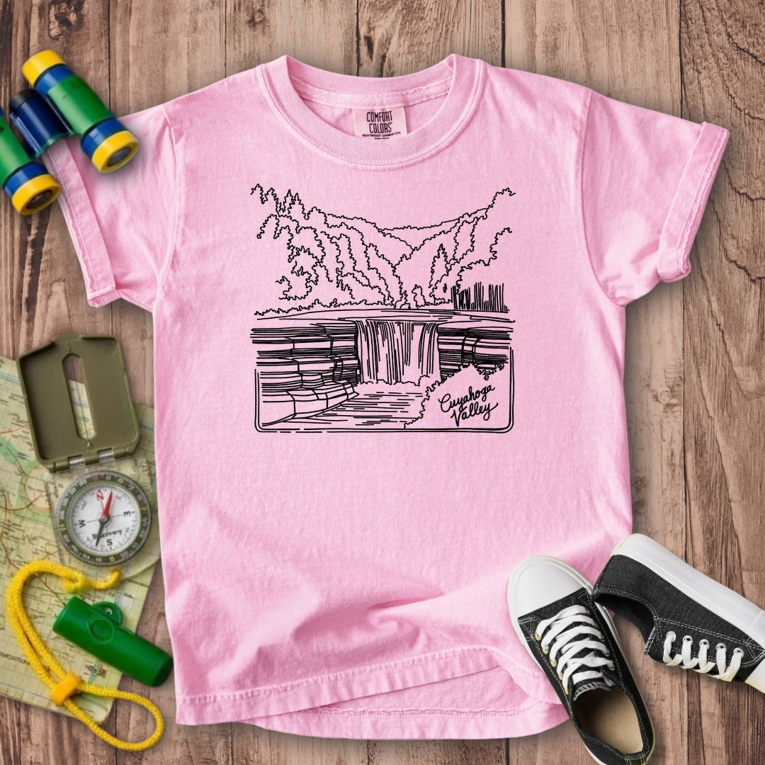 Cuyahoga Valley Line Drawing Kids Cotton T-Shirt