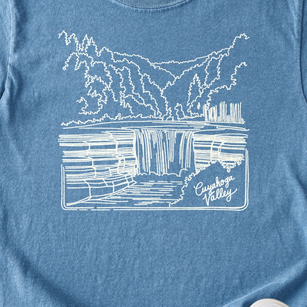 Cuyahoga Valley Line Drawing Kids Cotton T-Shirt