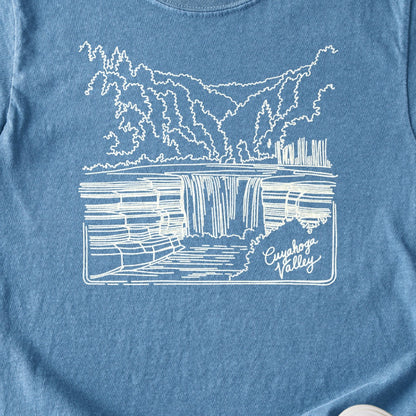 Cuyahoga Valley Line Drawing Kids Cotton T-Shirt