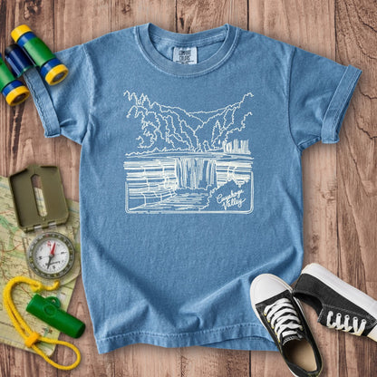 Cuyahoga Valley Line Drawing Kids Cotton T-Shirt