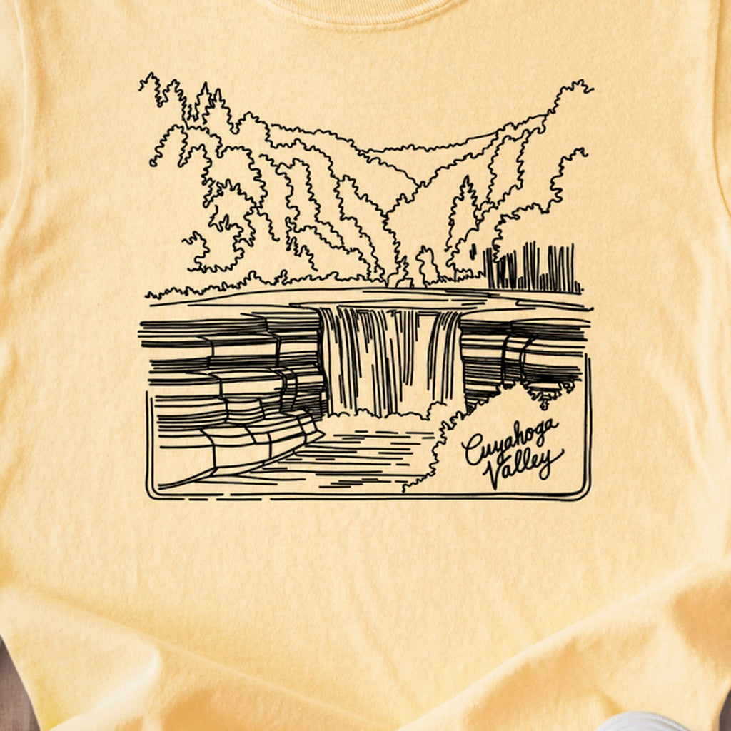 Cuyahoga Valley Line Drawing Kids Cotton T-Shirt
