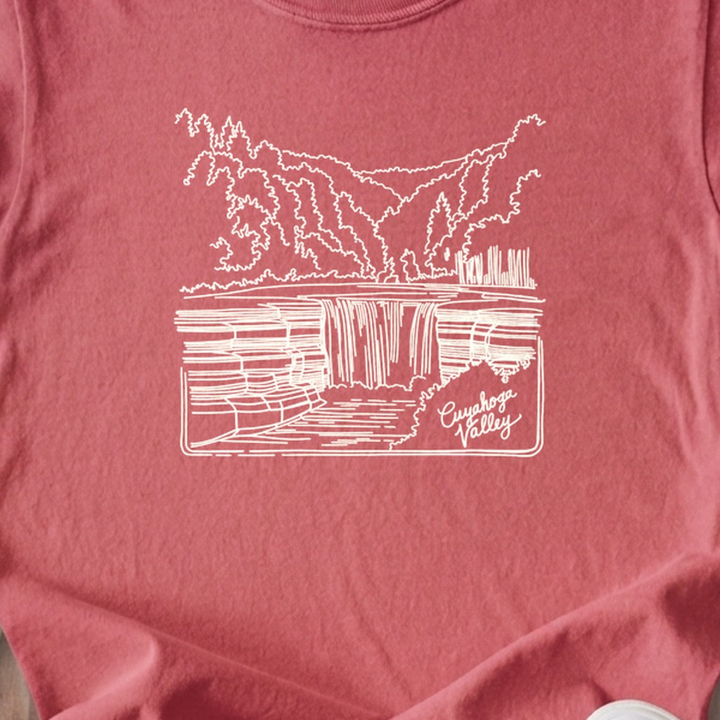 Cuyahoga Valley Line Drawing Kids Cotton T-Shirt