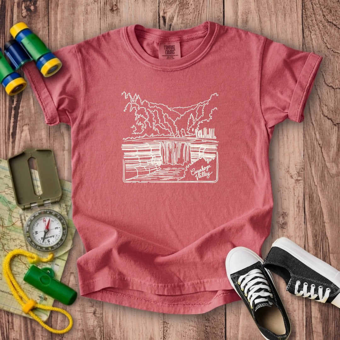 Cuyahoga Valley Line Drawing Kids Cotton T-Shirt