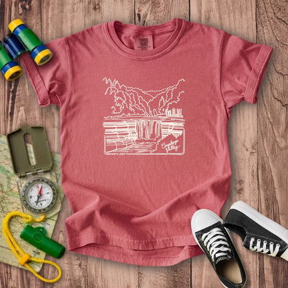 Cuyahoga Valley Line Drawing Kids Cotton T-Shirt