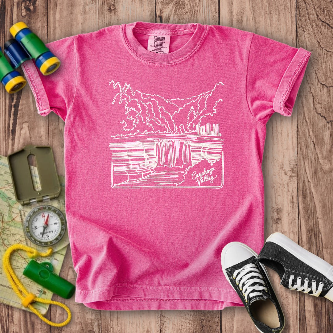 Cuyahoga Valley Line Drawing Kids Cotton T-Shirt