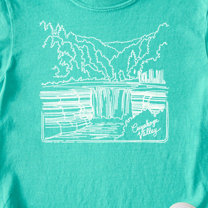Cuyahoga Valley Line Drawing Kids Cotton T-Shirt
