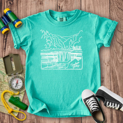 Cuyahoga Valley Line Drawing Kids Cotton T-Shirt