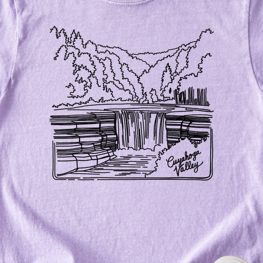 Cuyahoga Valley Line Drawing Kids Cotton T-Shirt