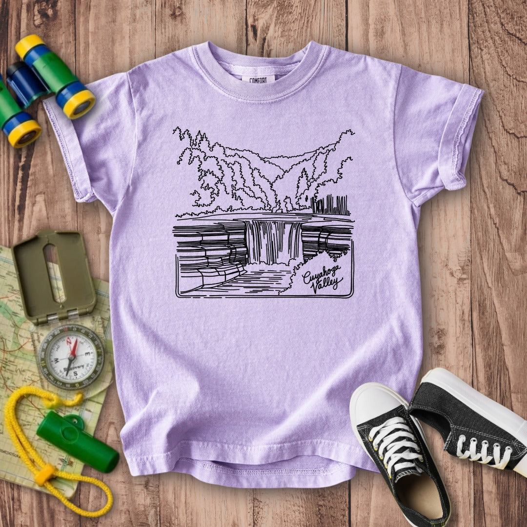 Cuyahoga Valley Line Drawing Kids Cotton T-Shirt