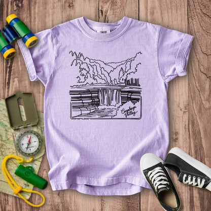 Cuyahoga Valley Line Drawing Kids Cotton T-Shirt
