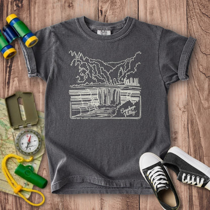 Cuyahoga Valley Line Drawing Kids Cotton T-Shirt