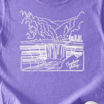Cuyahoga Valley Line Drawing Kids Cotton T-Shirt