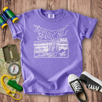 Cuyahoga Valley Line Drawing Kids Cotton T-Shirt