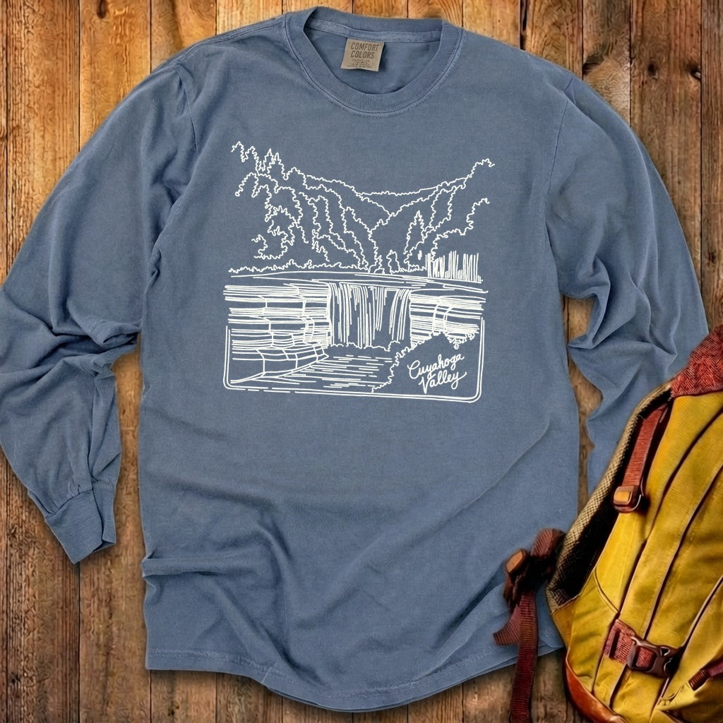 Cuyahoga Valley Line Drawing Cotton Long Sleeve