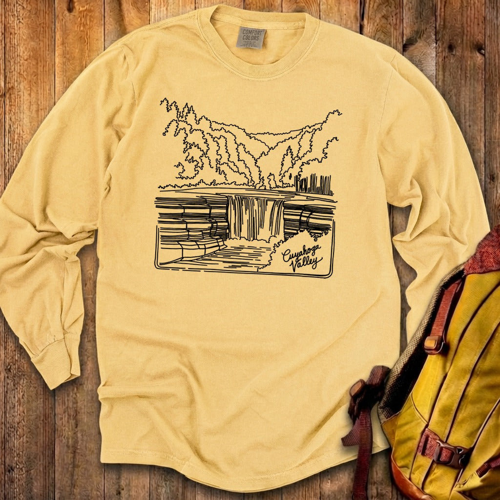 Cuyahoga Valley Line Drawing Cotton Long Sleeve